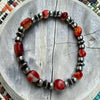6.5" Orange Spiny Bracelet w/ 5mm Pearls & 6mm Saucers