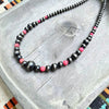 15.5" Bubblegum Opal Necklace w/ 3-8mm Pearls
