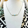 18" Golden Hills & Palomino Bar Necklace w/ 3-4mm Pearls