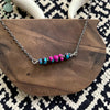 18" Cotton Candy Bar Necklace w/ 3mm Pearls