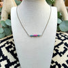 18" Cotton Candy Bar Necklace w/ 3mm Pearls