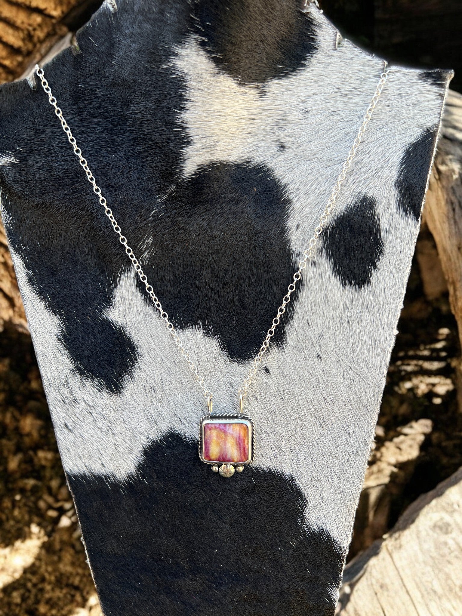 Sunset Spiny Large Bar Necklace- RTP Navajo