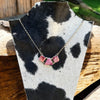 Purple Spiny Oyster 3-Stone Bar Necklace - Reva Goodluck