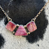Purple Spiny Oyster 3-Stone Bar Necklace - Reva Goodluck