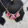 Purple Spiny Oyster 3-Stone Bar Necklace - Reva Goodluck
