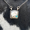 White Buffalo Turquoise Square Necklace — Johnny Dixon (Navajo)