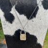 White Buffalo Turquoise Square Necklace — Johnny Dixon (Navajo)