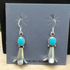 Navajo Handmade Kingman Turquoise Earrings - Robinson Martinez