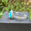 Peacock Dahlia Flexible Cuff — Sterling Silver