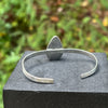 Peacock Dahlia Flexible Cuff — Sterling Silver