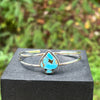 Spade Carved Cotton Candy Turquoise Bangle — Sterling Silver
