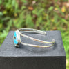 Spade Carved Cotton Candy Turquoise Bangle — Sterling Silver