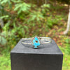 Spade Carved Cotton Candy Turquoise Bangle — Sterling Silver