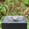 Cotton Candy Turquoise Heart Bangle — Sterling Silver