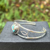 Cotton Candy Turquoise Heart Bangle — Sterling Silver