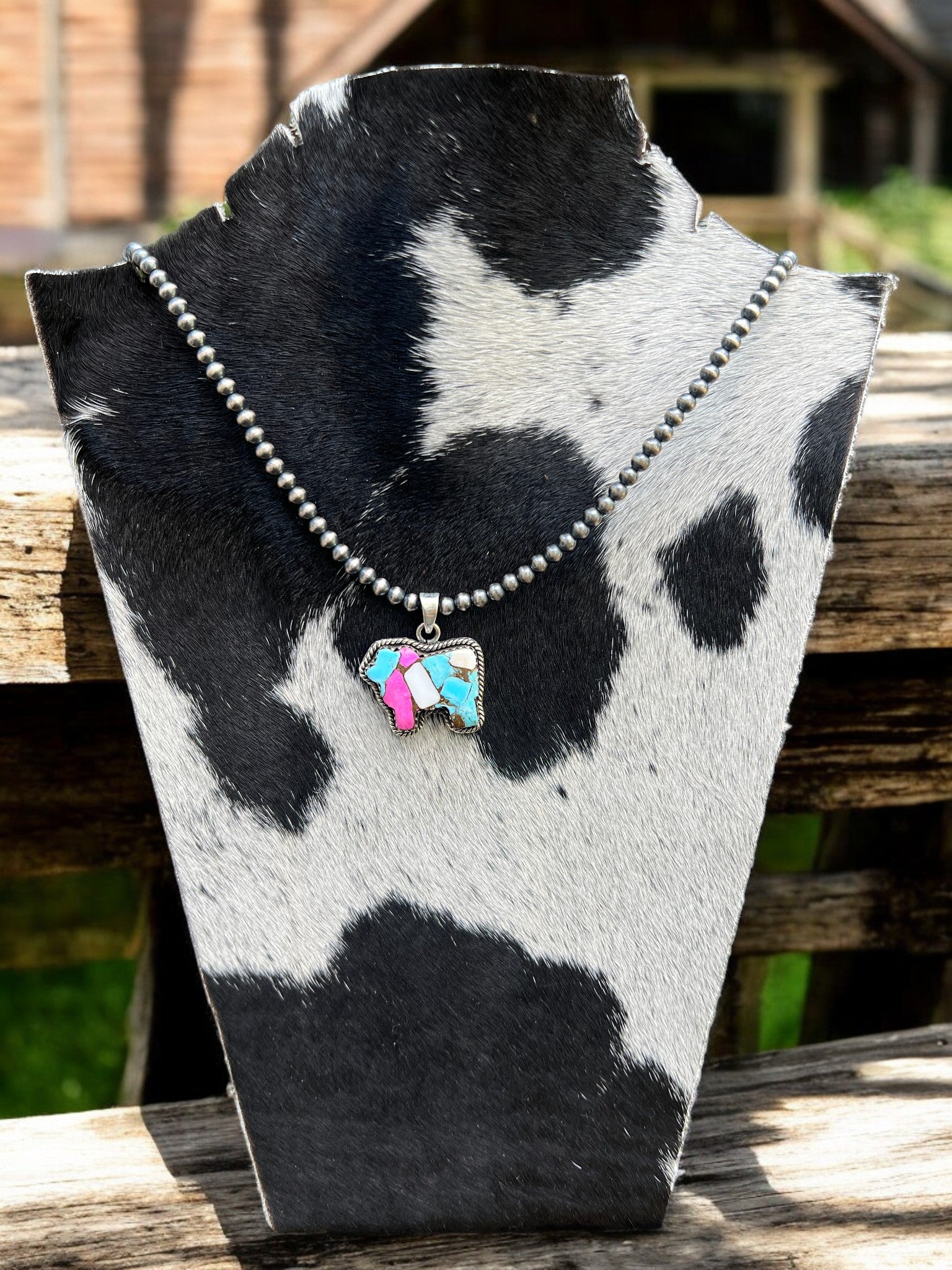 Cotton Candy Cow Pendant