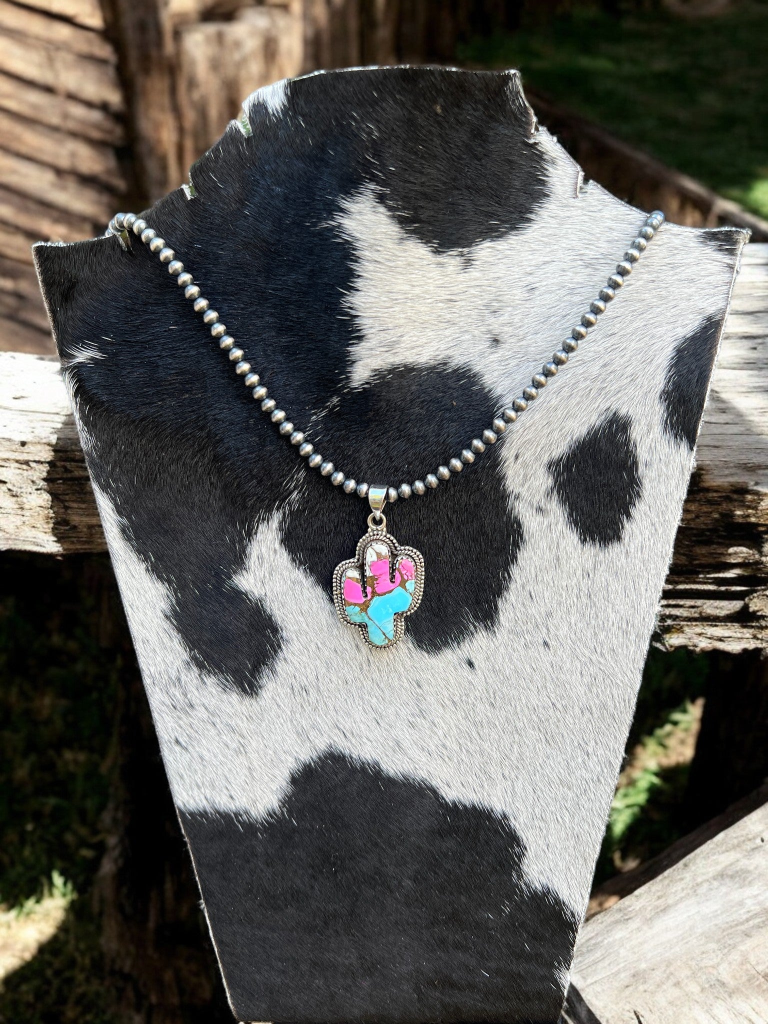 Cotton Candy Cactus Pendant