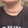 Pink Conch Solid Sterling Choker-Greg Yazzie