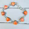 Spiny Oyster Heart Bracelet — Sterling Silver, 8"