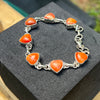 Spiny Oyster Heart Bracelet — Sterling Silver, 8"