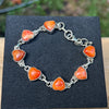 Spiny Oyster Heart Bracelet — Sterling Silver, 8"