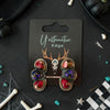 Purple & Rose Dahlia Cluster Y’allternative Edge Earrings