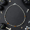 17" Tiger’s Eye & Patterned Pearl Necklace