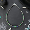 15"+2" Lavender & Nuclear Green Fire Opal Necklace