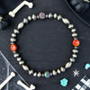 Blackfire & Blood Orange Fire Opal Stretch Bracelet