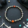 Blackfire & Blood Orange Fire Opal Stretch Bracelet
