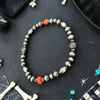 Blackfire & Blood Orange Fire Opal Stretch Bracelet