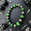 5.75" Emerald Jade & Black Onyx Stretch Bracelet
