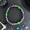 6" Lavender & Nuclear Green Fire Opal Stretch Bracelet