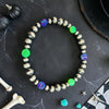 6" Lavender & Nuclear Green Fire Opal Stretch Bracelet