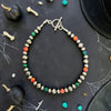 7" Black Emerald & Nectar Fire Opal T-Bar Bracelet
