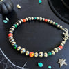 7" Black Emerald & Nectar Fire Opal T-Bar Bracelet