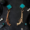 Kingman Turquoise Pistol Dangle Earrings-BRUCE CHEE