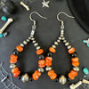 2.5" Black Onyx & Orange Spiny Earrings