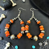 2.5" Black Onyx & Orange Spiny Earrings