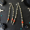 3.5" Blood Orange Fire Opal Earrings