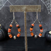 2.5" Black Onyx & Orange Spiny Earrings