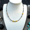 15.5" Bumblebee Jasper Necklace w/ Patterned Pearls