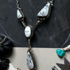 Augustine Largo White Buffalo Lariat + James Kee White Buffalo Earrings