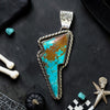 Mine 8 Turquoise Bolt Pendant | 2 1/4" | US Silversmith