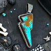 Mine 8 Turquoise Bolt Pendant | 2 1/4" | US Silversmith