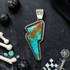Mine 8 Turquoise Bolt Pendant | 2 1/4" | US Silversmith