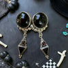 Vintage Taxco Black Onyx Dangle Earrings | 2 1/4"