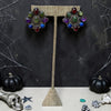 Vintage Nakai Fine Native Jewelry Multi-Gem Cluster Earrings | 1 1/4"