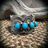 Native-Made Kingman Turquoise Wide Band Ring