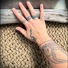 Native-Made Kingman Turquoise Wide Band Ring